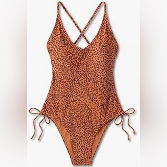 NEW Shade and Shore Women's Side-Tie Plunge One Piece Swimsuit Medium (8-10) - Picture 8 of 9
